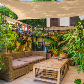 AsterOutdoor easy-clean shade sail designed for light hose spray maintenance