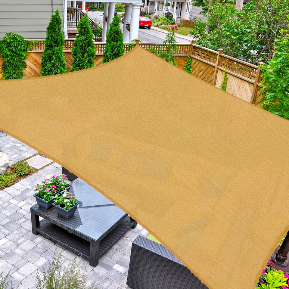 ASTEROUTDOOR sun shade sail 12' x 12' rectangle over patio for cooling shade