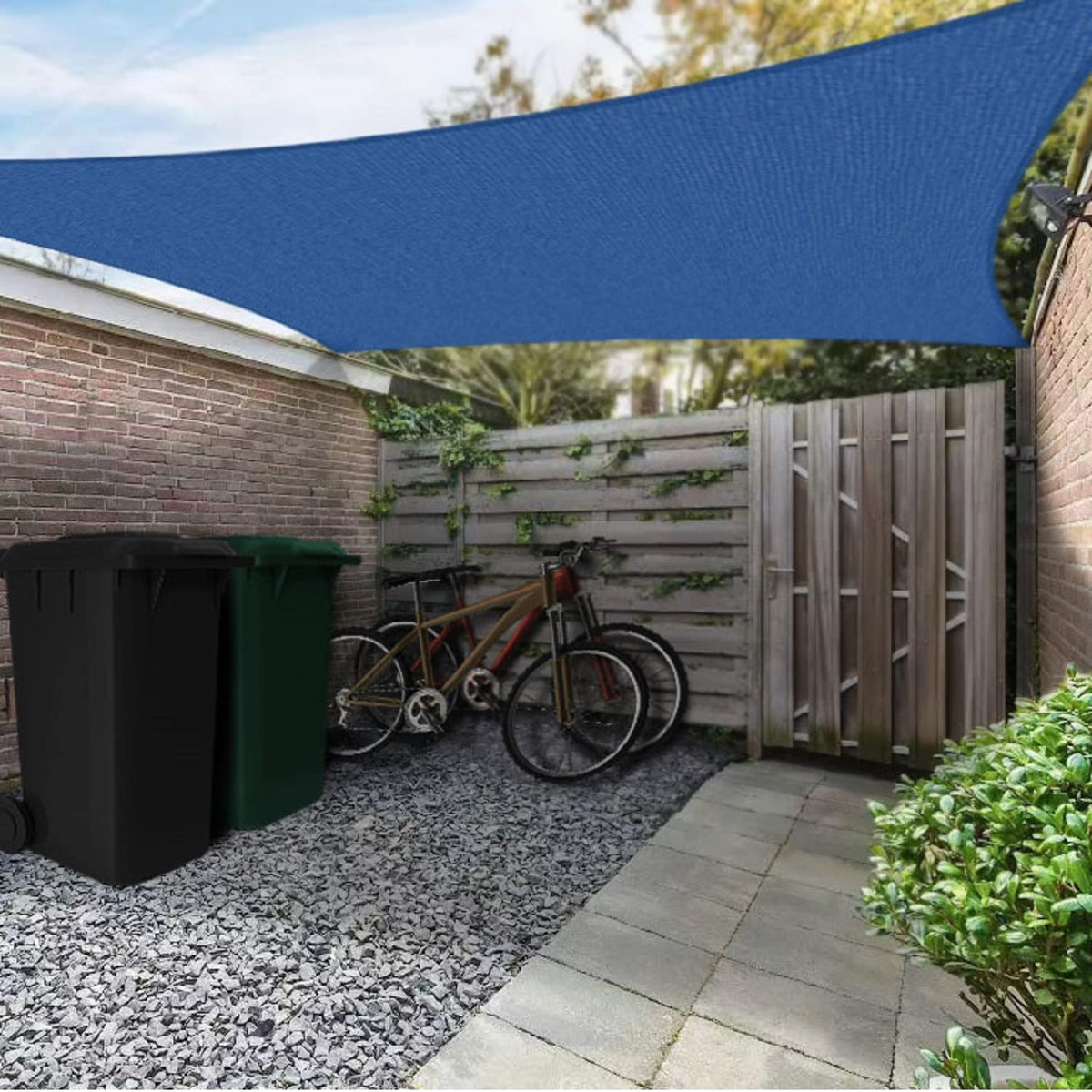 AsterOutdoor HDPE shade sail fabric 16x20 blue, durable and breathable.