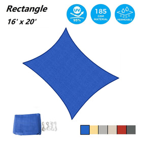 AsterOutdoor shade rectangle 16x20 blue on lawn area for shade.