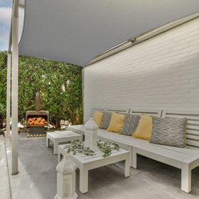 Cleaning with mild detergent keeps AsterOutdoor shade sail looking fresh.