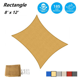 AsterOutdoor sun shade sail rectangle 8x12 in Terra color creates warm ambience and practical shade