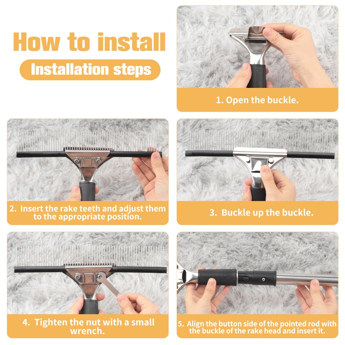 Astfys Big Carpet Rake detachable head enables precise spot cleaning