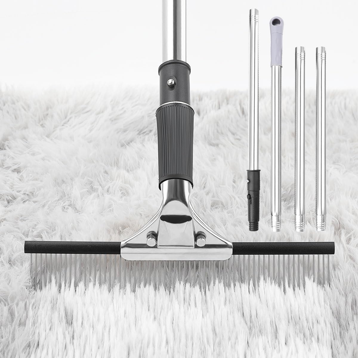 Astfys Big Carpet Rake with steel teeth for durable grooming of coarse carpets