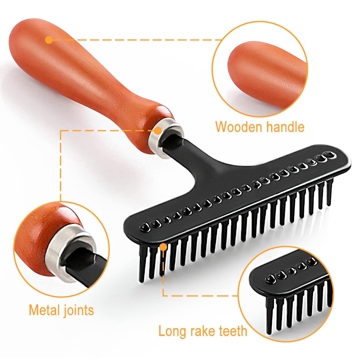Astfys carpet rake revives plush fabric by lifting hairs.