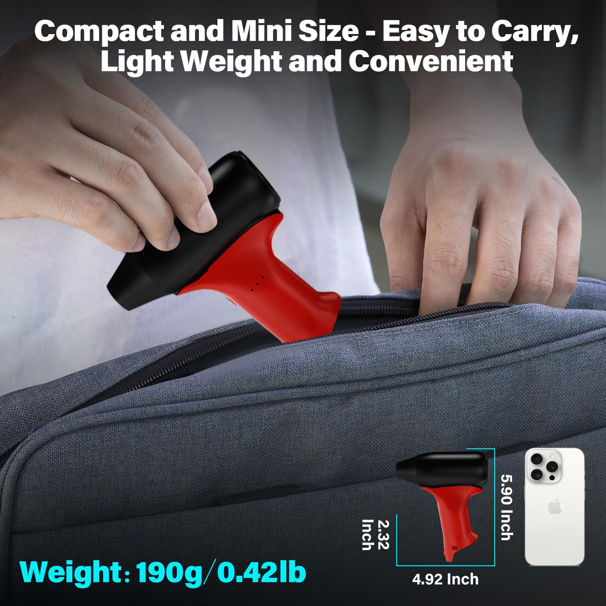 ASUNT Milwaukee 12V Jet Dry Mini Blower cleaning a keyboard with focused air