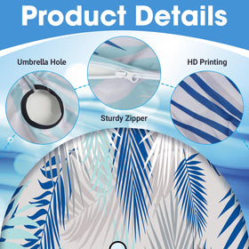 Asxhif round tablecloth with zipper opening enables easy removal without shade removal.