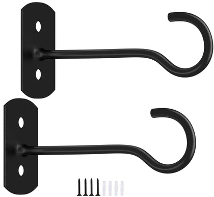 ASZUNE 6in hanging plant hook front view demonstrates sturdy wall mounting for outdoor and indoor decor.