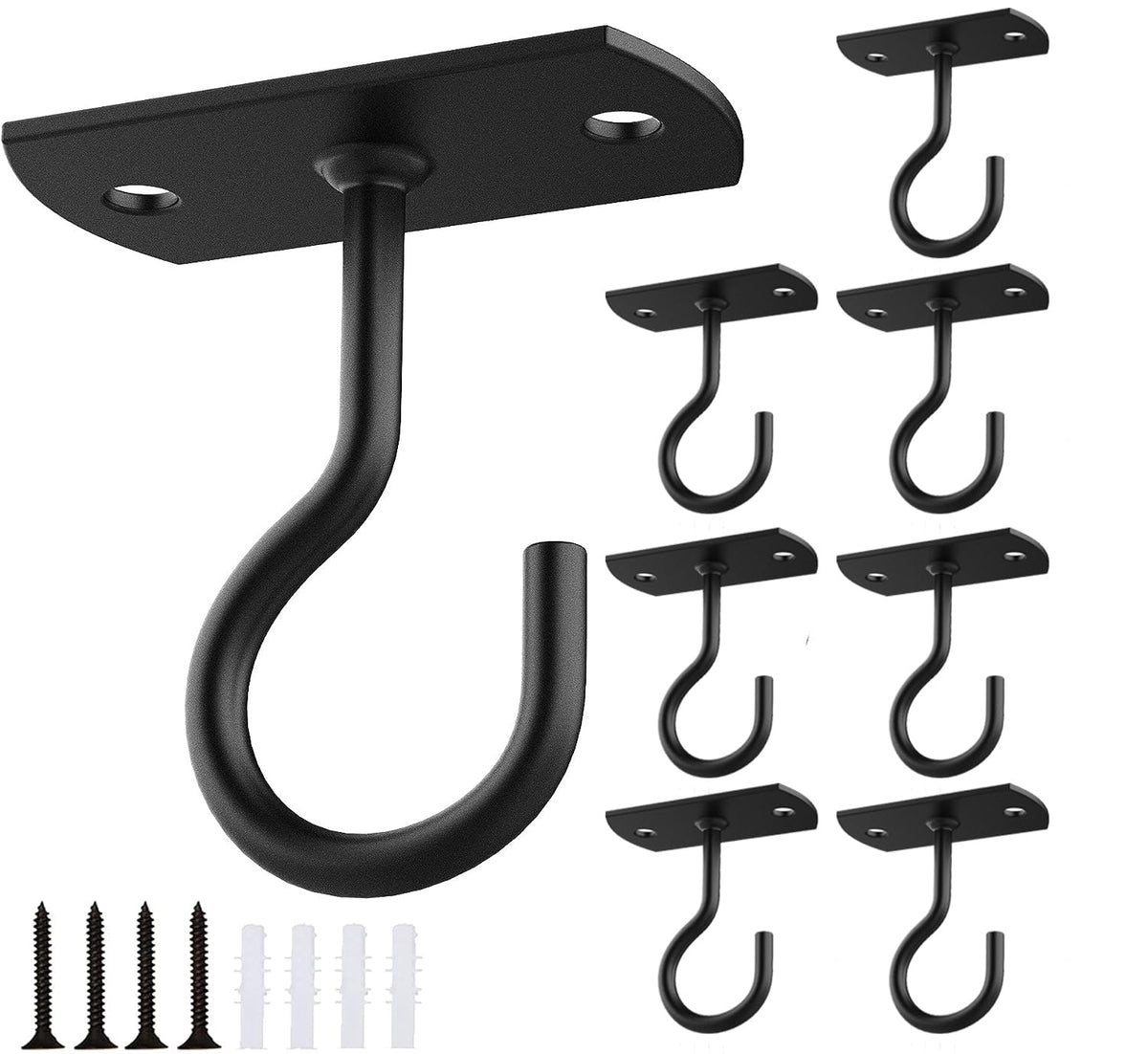 ASZUNE ceiling hook 2.5in plant hanger in black supports up to 50 lbs for versatile hanging
