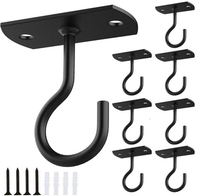 ASZUNE ceiling hook 2.5in plant hanger in black supports up to 50 lbs for versatile hanging