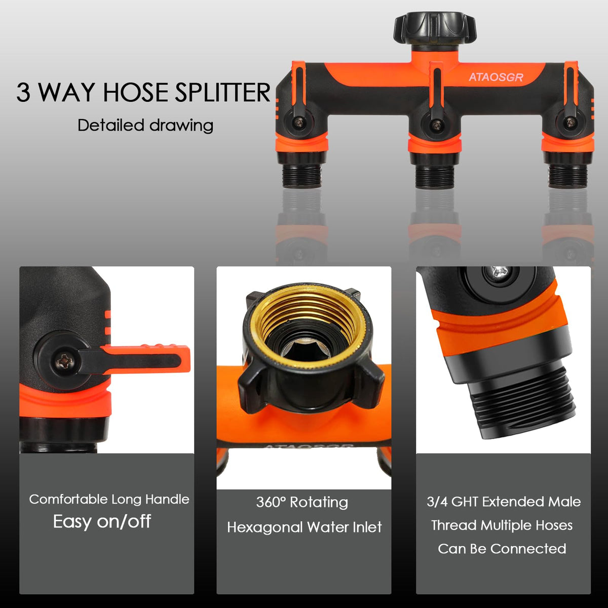 ATAOSGR durable zinc alloy construction close-up emphasizes heavy-duty reliability in all weather