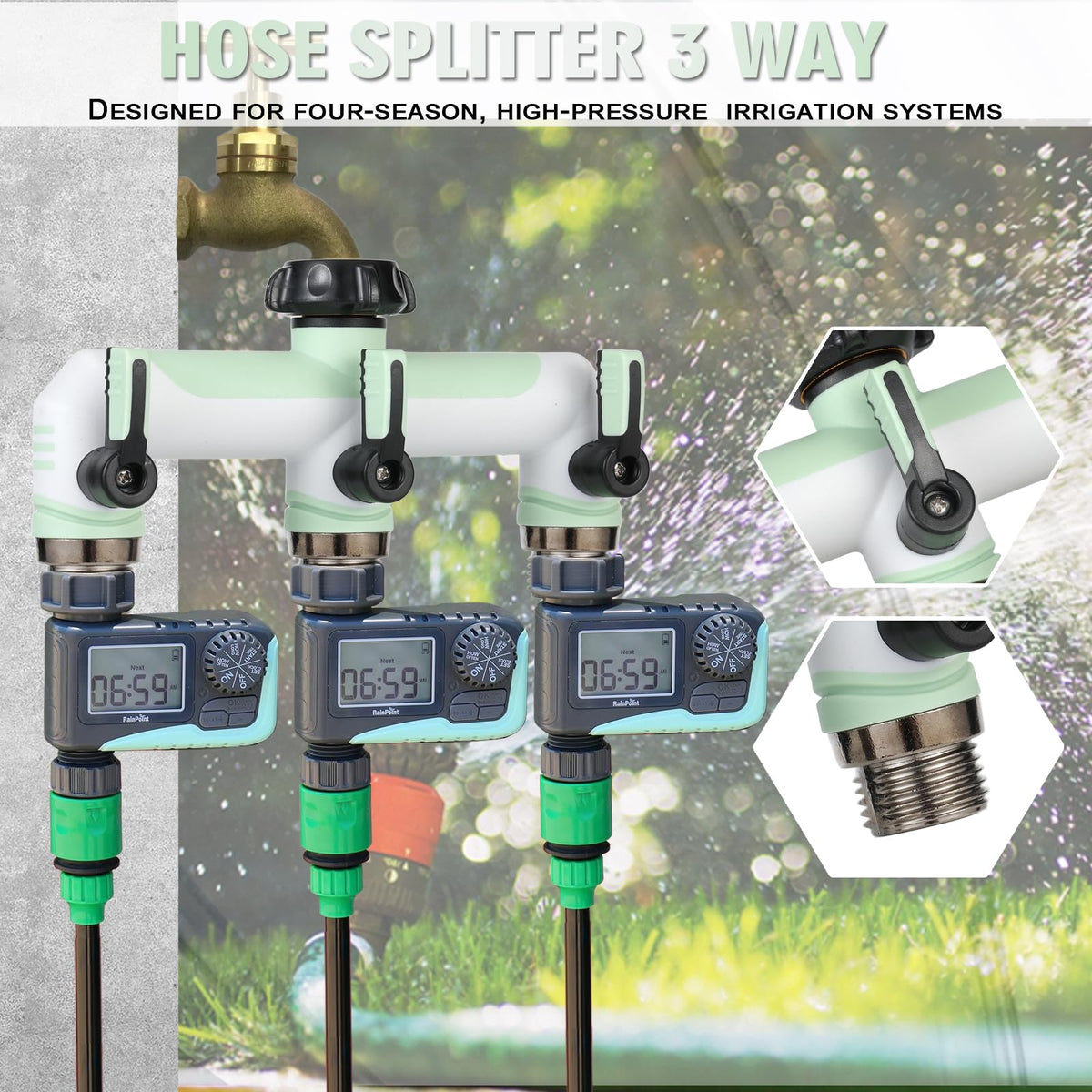 ATAOSGR light green hose splitter adds fresh touch to garden work