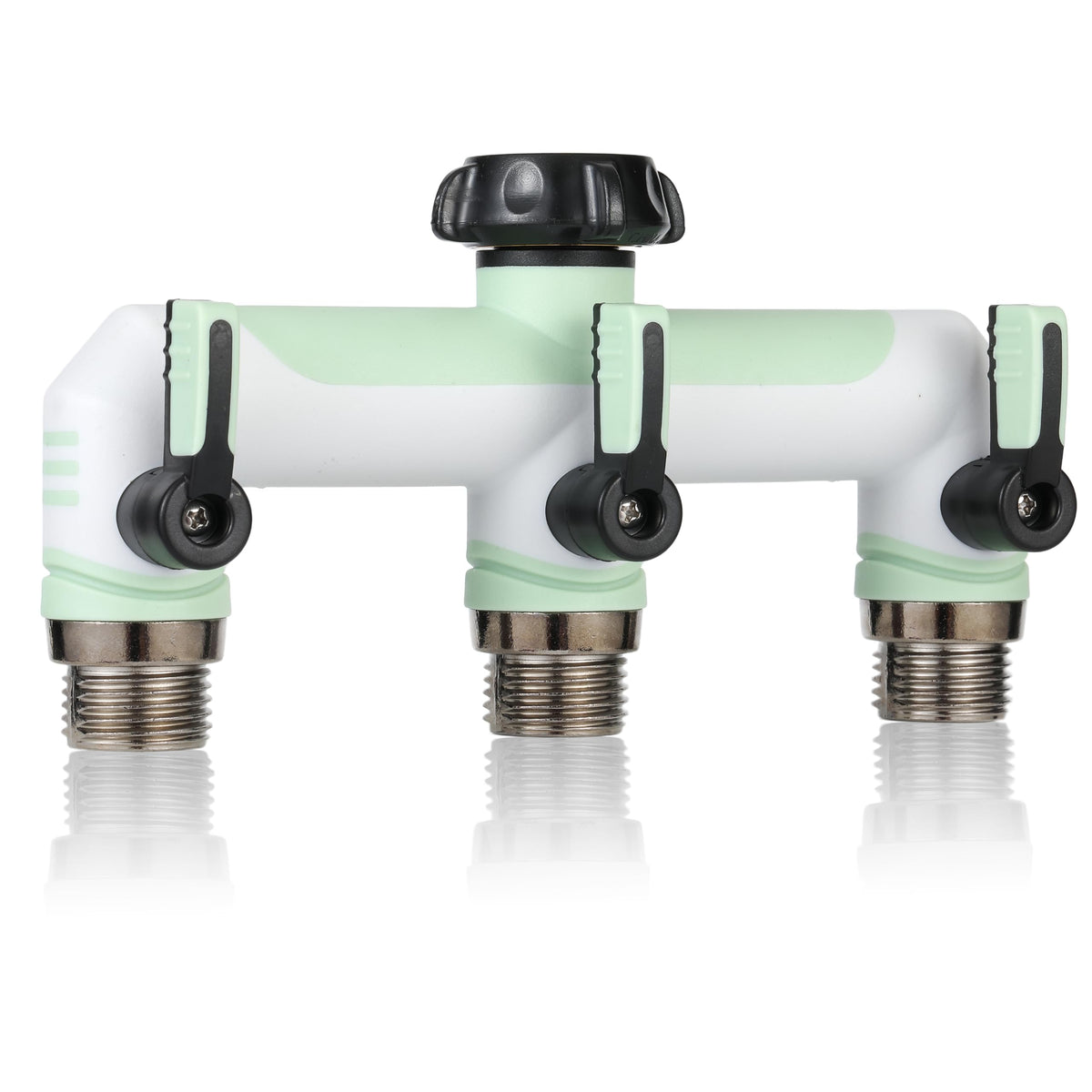 ATAOSGR three-way hose splitter setup showing versatile garden watering