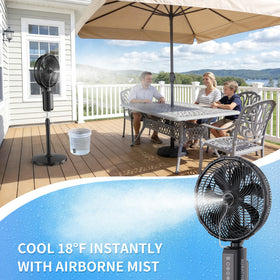 ATEngeus misting fan pedestal height adjustment for outdoor comfort