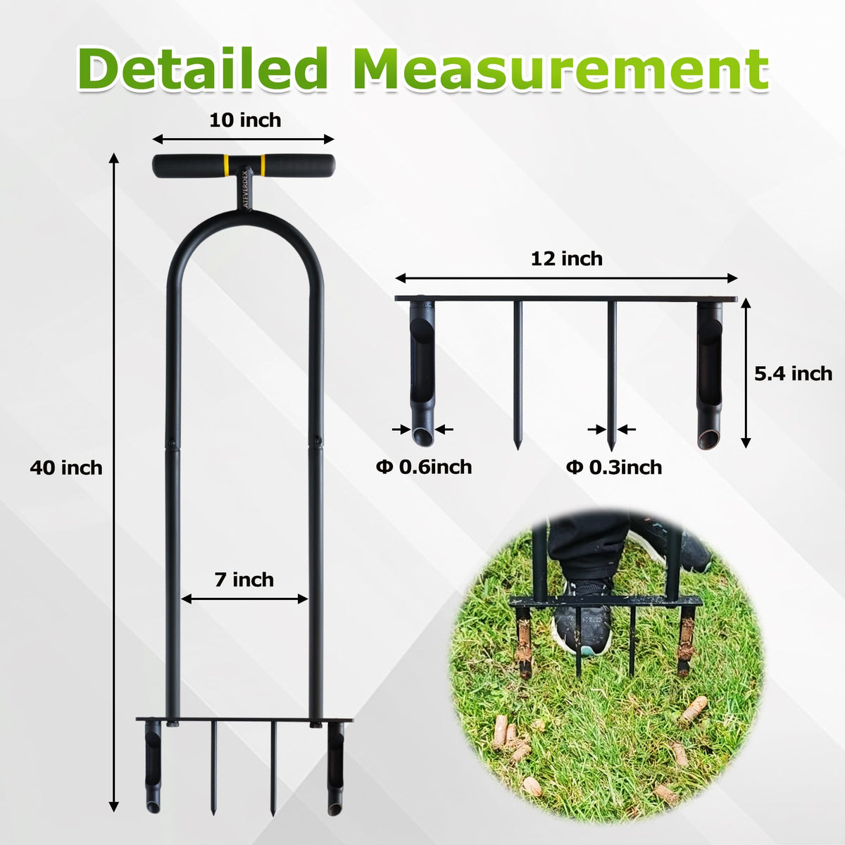 ATFVERDEX ergonomic 40-inch handle reduces bending during use