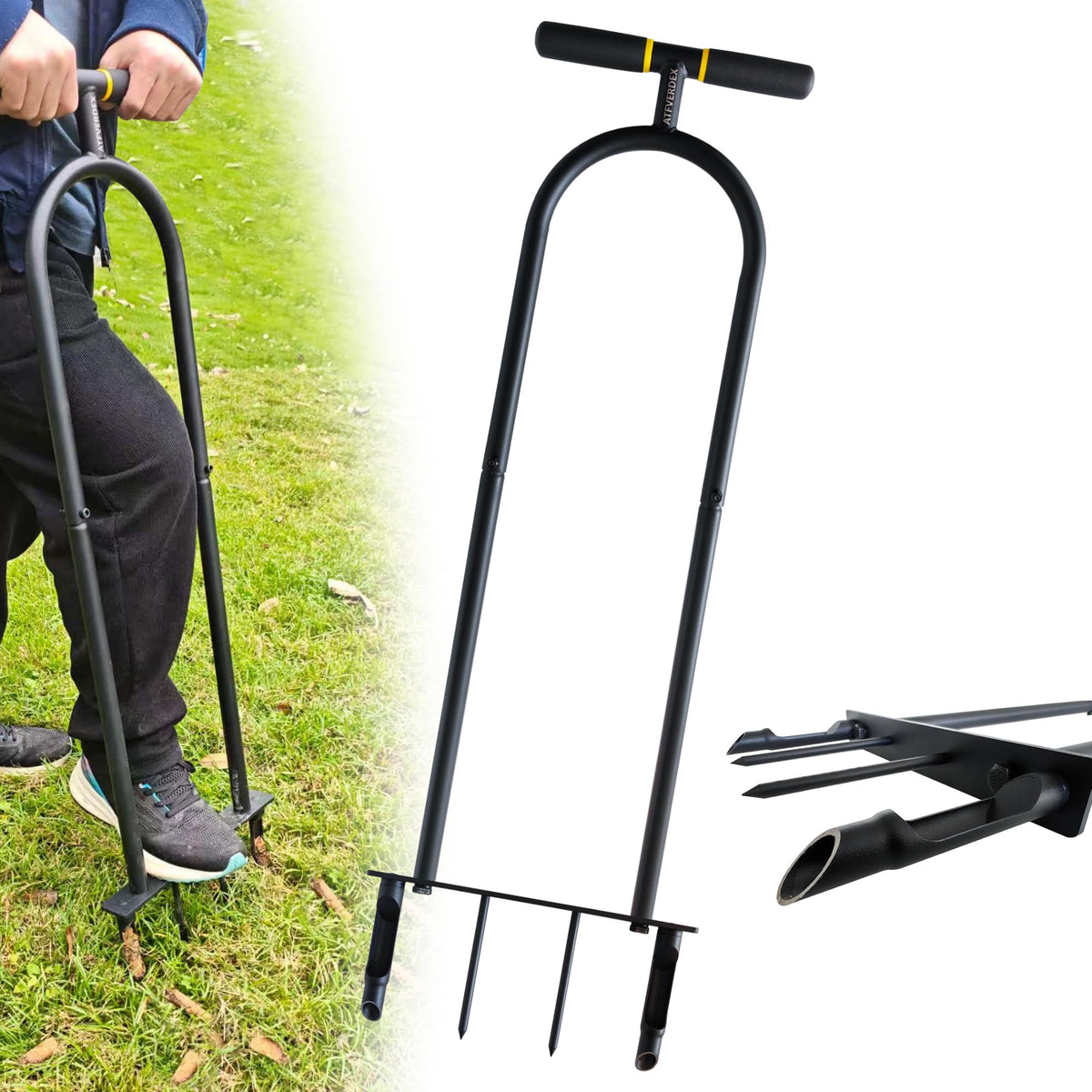 ATFVERDEX Manual Core Aerator setup demonstrates quick, easy assembly for lawn care
