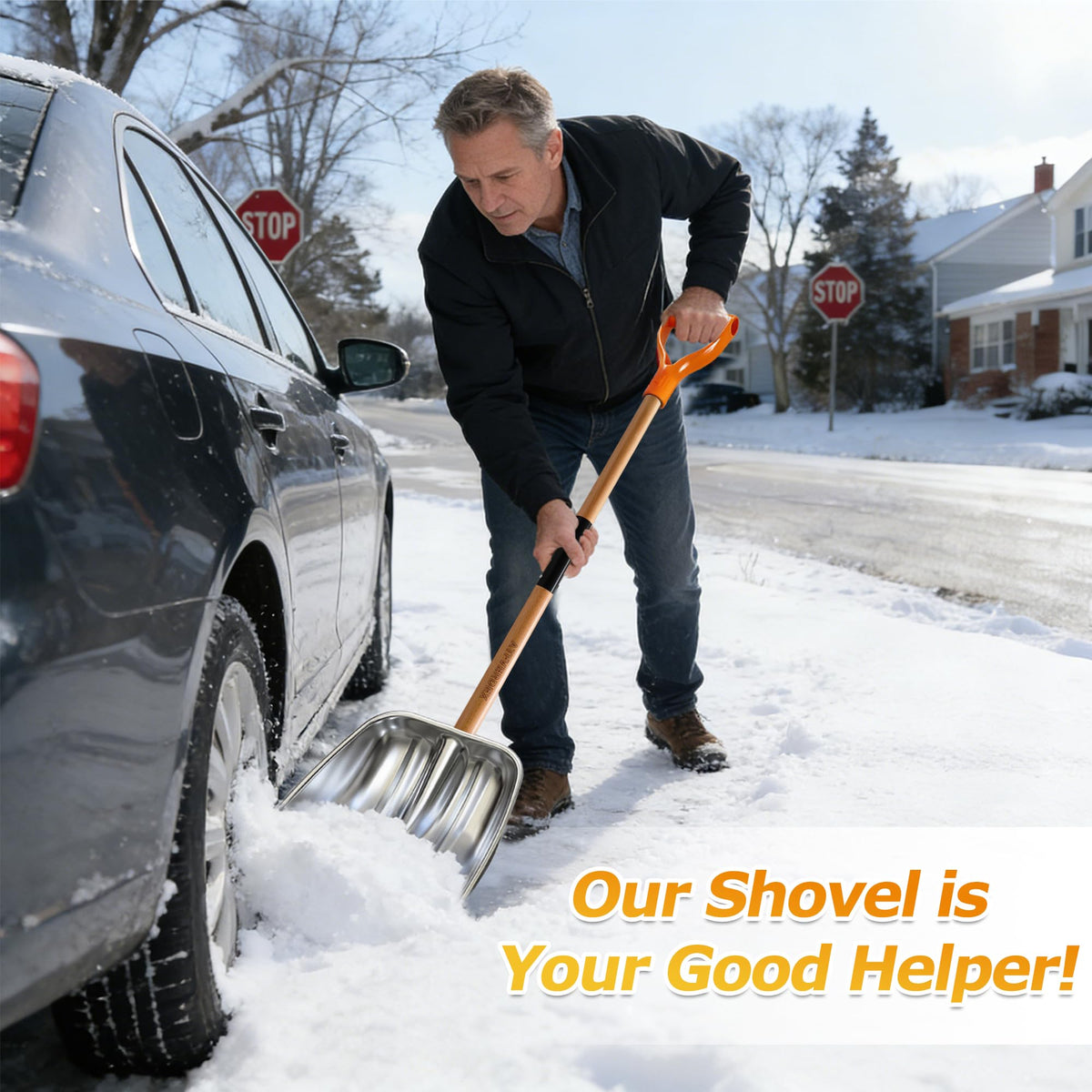 ATFVERDEX scoop shovel handles multiple tasks like leaves, mulch and gravel.