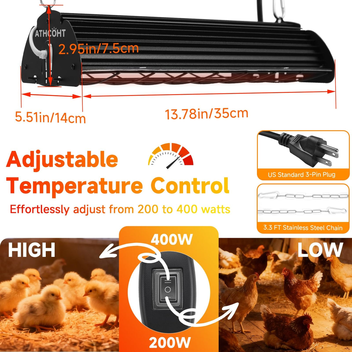 ATHCOHT aluminum housing protects components in harsh coop environments.