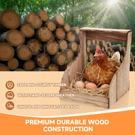 ATHCOHT wooden nesting box wall-mount option enables flexible placement and easy egg collection