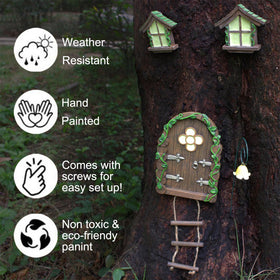 atibi fairy door ladder detail enhances woodland-inspired decor
