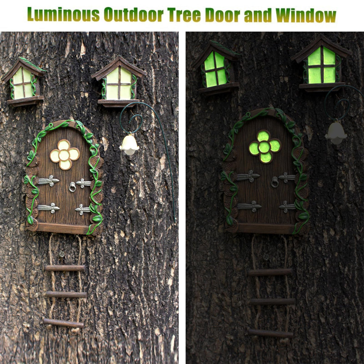 atibi fairy windows glow-in-the-dark add whimsy to outdoor trees