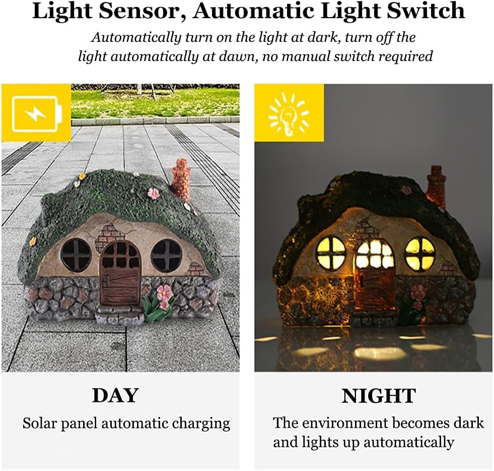 ATIBI Resin Gnome House withstands weather while adding durable whimsy.