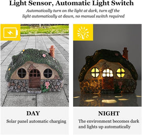 ATIBI Resin Gnome House withstands weather while adding durable whimsy.