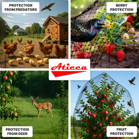 ATICCA bird netting deters poultry and small mammals in gardens