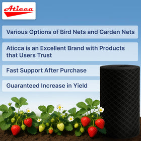 ATICCA garden protection netting shields crops and ornamentals from birds.