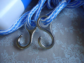 ATIE blue and white nautical design adds classic poolside style.