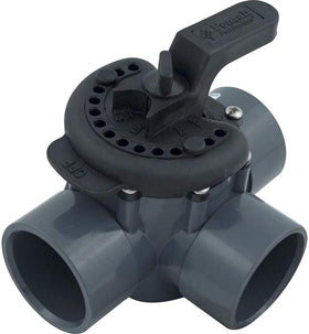 ATIE knob close-up, durable black finish for outdoor pool equipment.