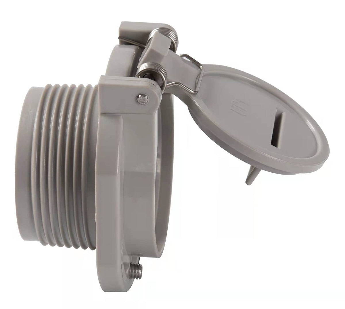 ATIE light-gray wall fitting offers durable, easy-to-clean design.