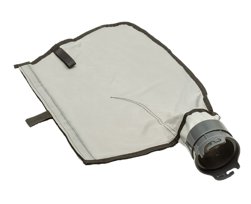 ATIE gray fine mesh pool bag with Velcro closure for reliable sealing.