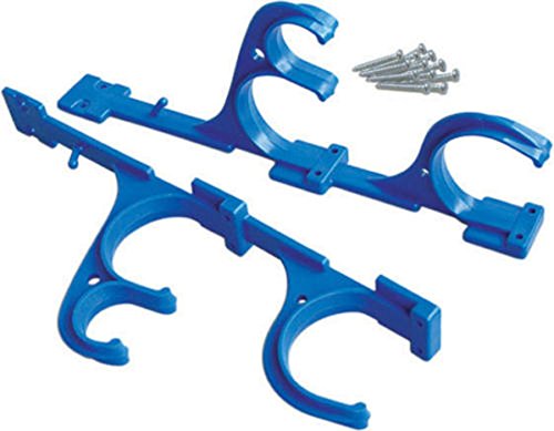 ATIE pool hanger rust-resistant design holds long poles and hoses securely for outdoor storage.