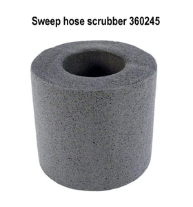 ATIE scrubber 360245 in action to loosen debris on floors and walls.