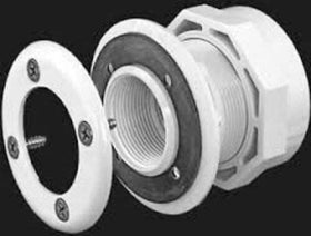 ATIE SP1408 inlet-return wall fitting with four screws for easy DIY pool retrofit