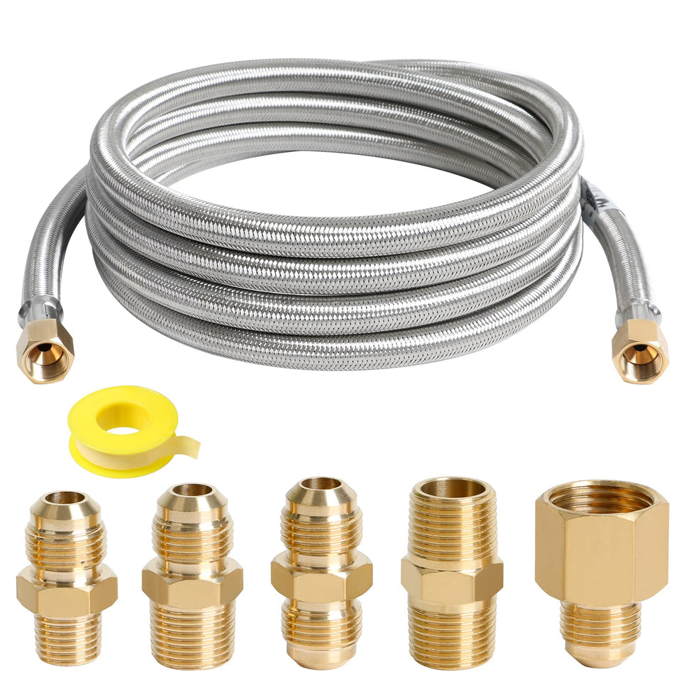 ATKKE 10FT propane extension hose extends reach for outdoor grills and fire pits