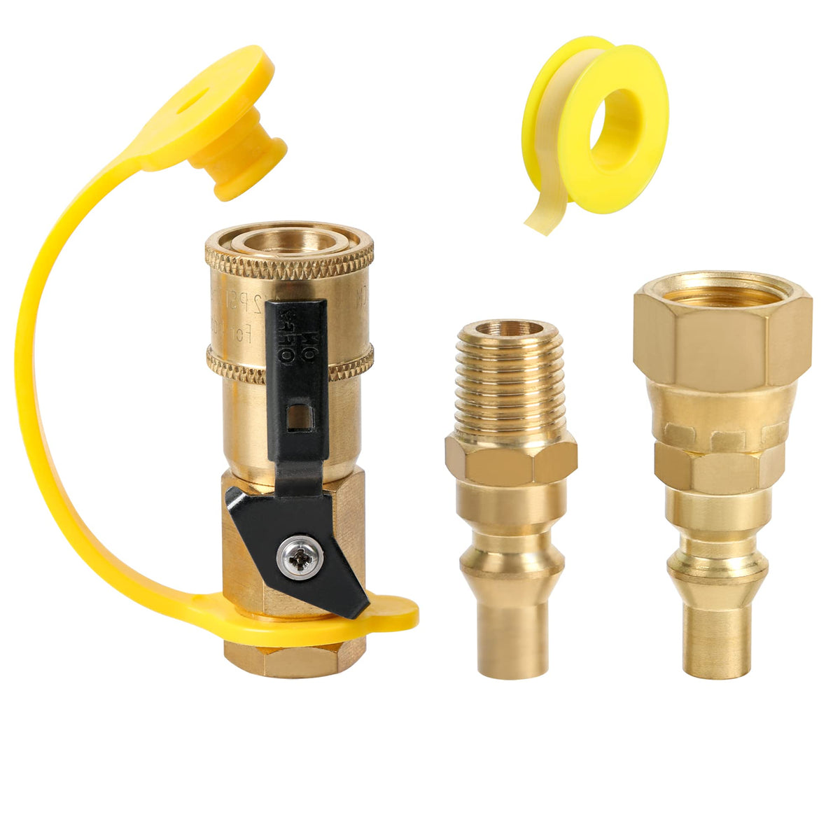 ATKKE propane quick connect kit front view for outdoor RV hookups