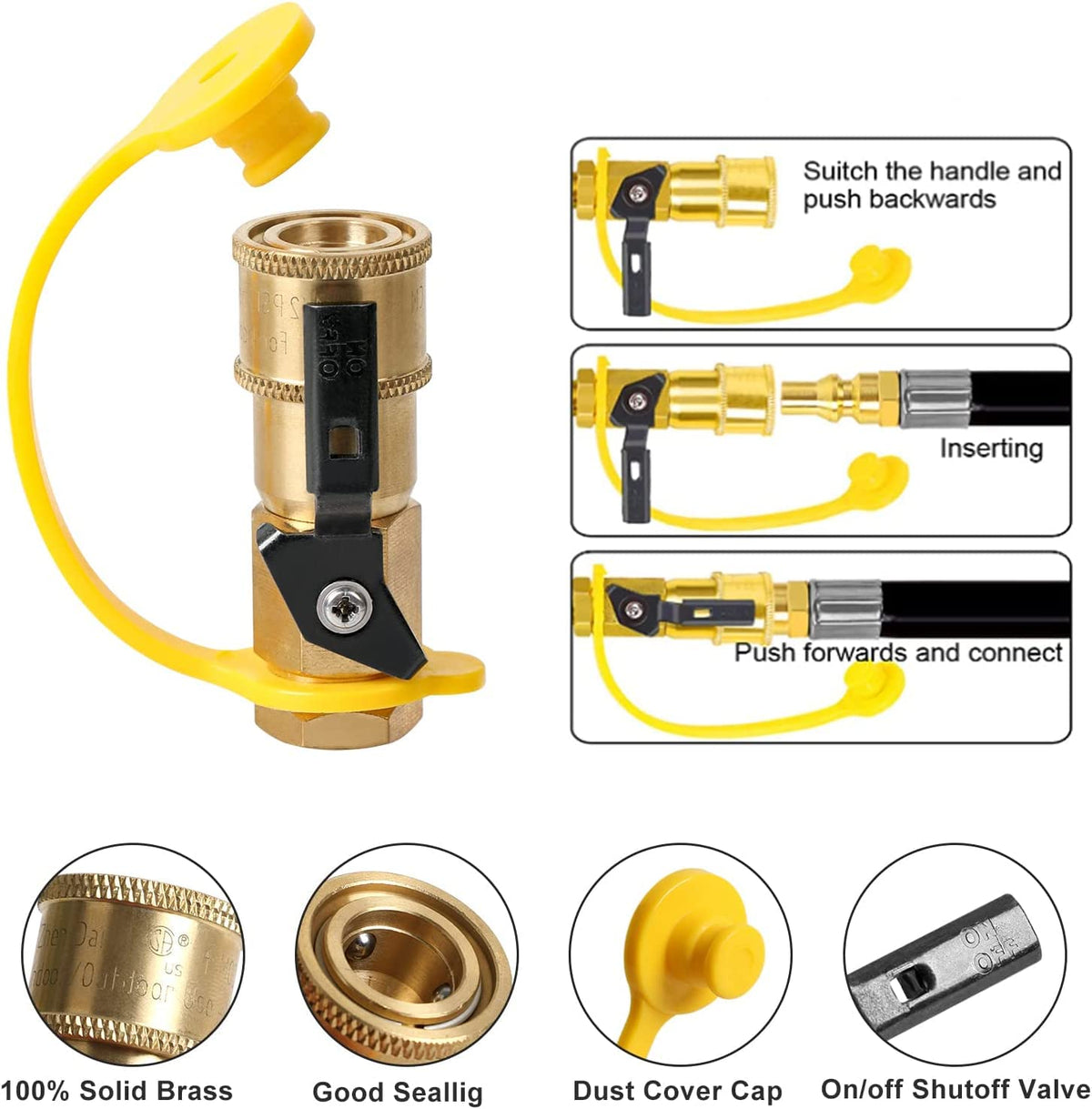 ATKKE RV propane shut off valve in use for controlled gas flow
