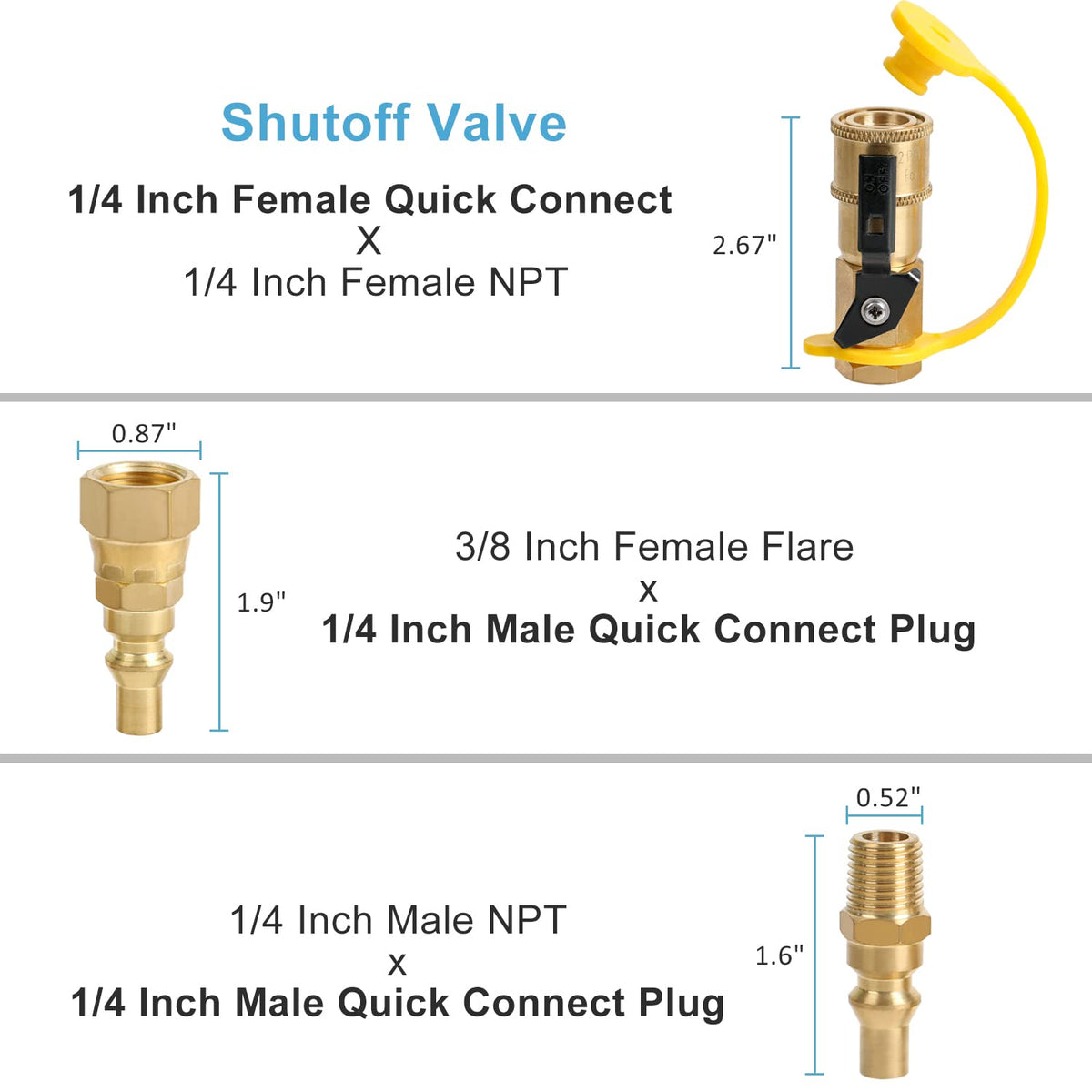 ATKKE shut off valve component for quick connect on demand