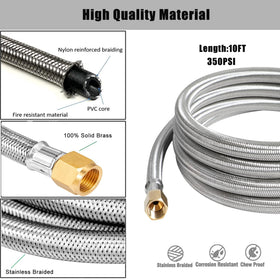 Steel braided hose provides durability for outdoor propane applications