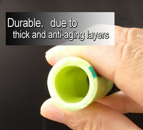 Atlantic green garden hose shows reinforced outer layer for long-lasting use.