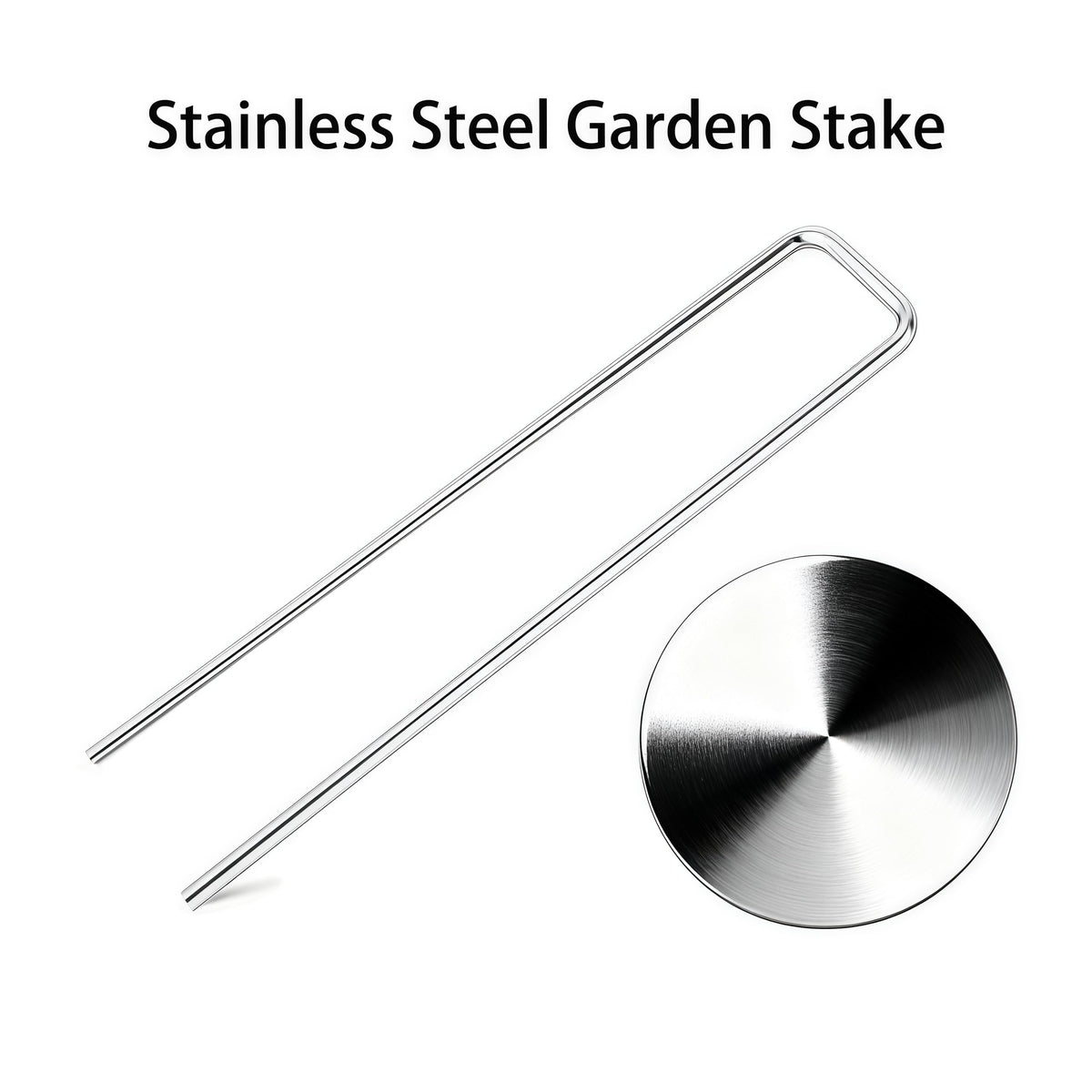 Atlantic stainless steel stake holding a garden hose securely