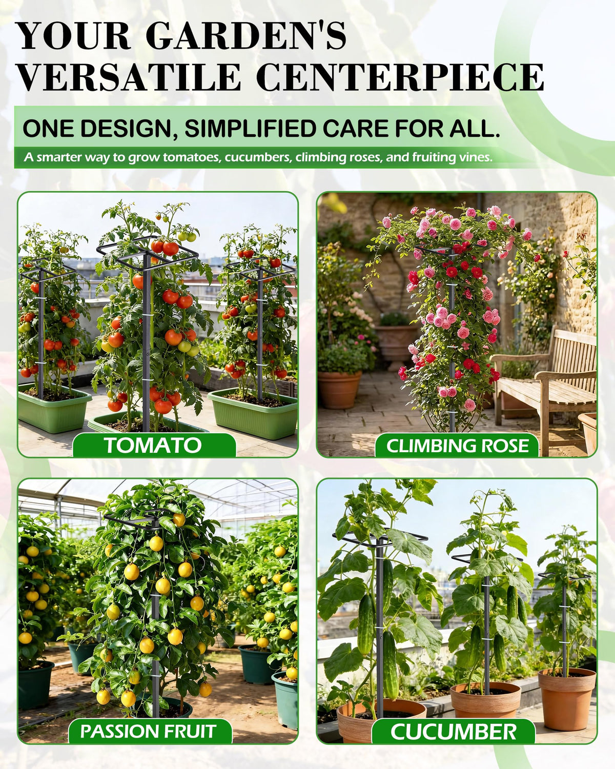 ATLIKE square-top design improves air circulation and sun exposure for vines.