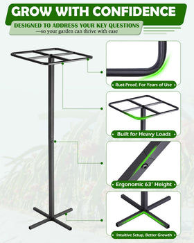 ATLIKE powder-coated black finish resists weather while maintaining a sleek garden look.
