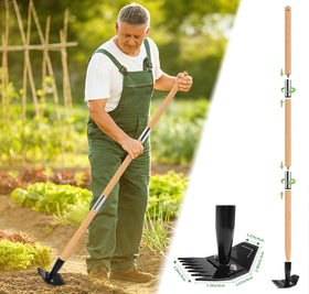 ATLRGISL natural bamboo handle enabling stand-up weeding with reduced strain.