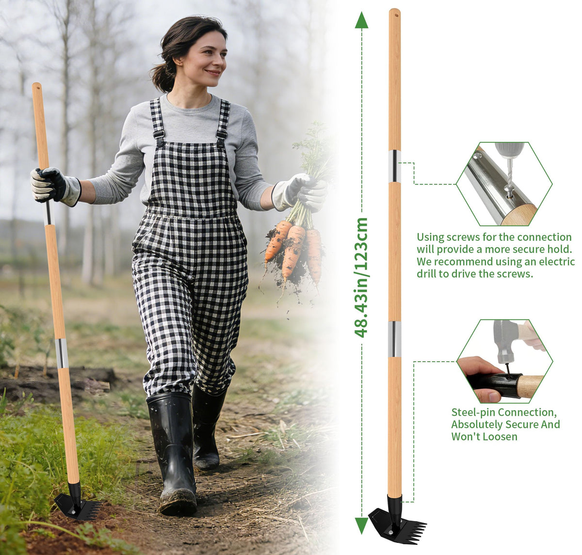 ATLRGISL versatile garden tool for weed control and bed preparation.