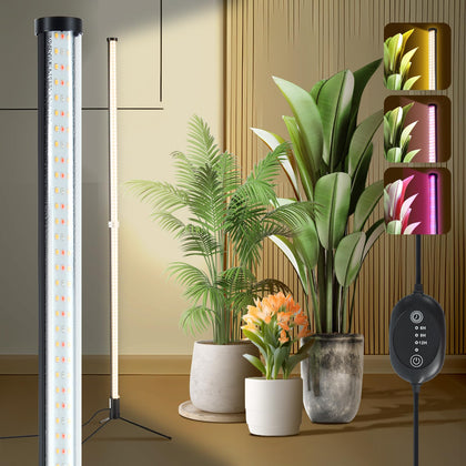 Atmel standing grow light on its base, quick indoor setup.