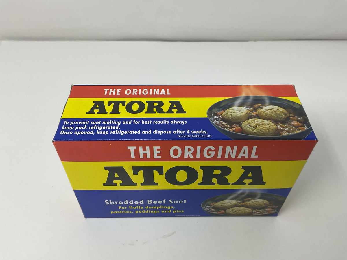 Atora Shredded Beef Suet pack image shows wholesome quality and consistency for reliable results