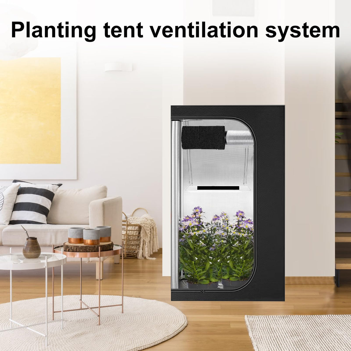 ATOUR grow tent setup shows effective odor control and airflow balance.